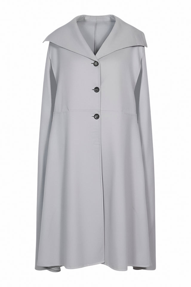 Fabiana Filippi Light Gray Cape Coat