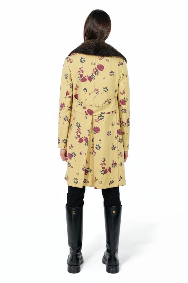 Valentino Yellow Wool Tailored Overcoat