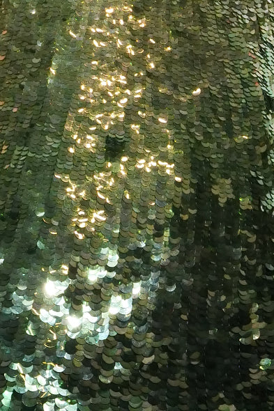 Green Sequin Mini Dress with Feather Hem