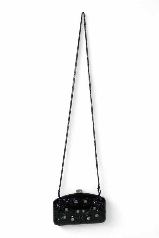 Vintage-Style Tortoiseshell Clutch with Stud Detailing