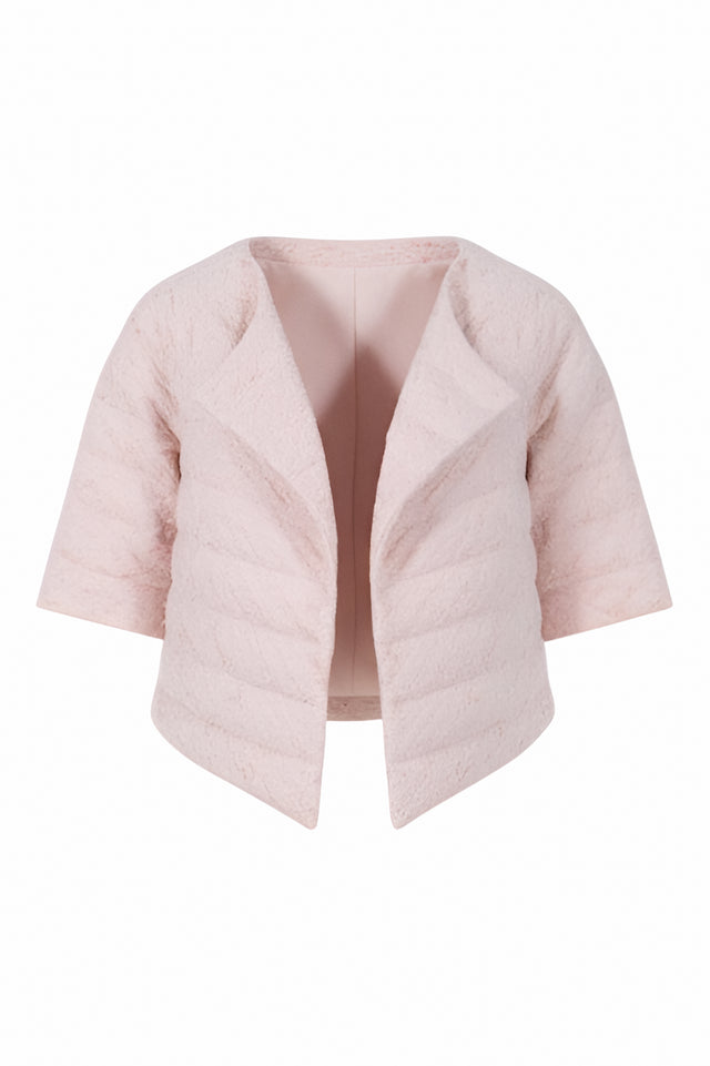 Valentino Pale Pink Quilted Short Sleeve Jacket