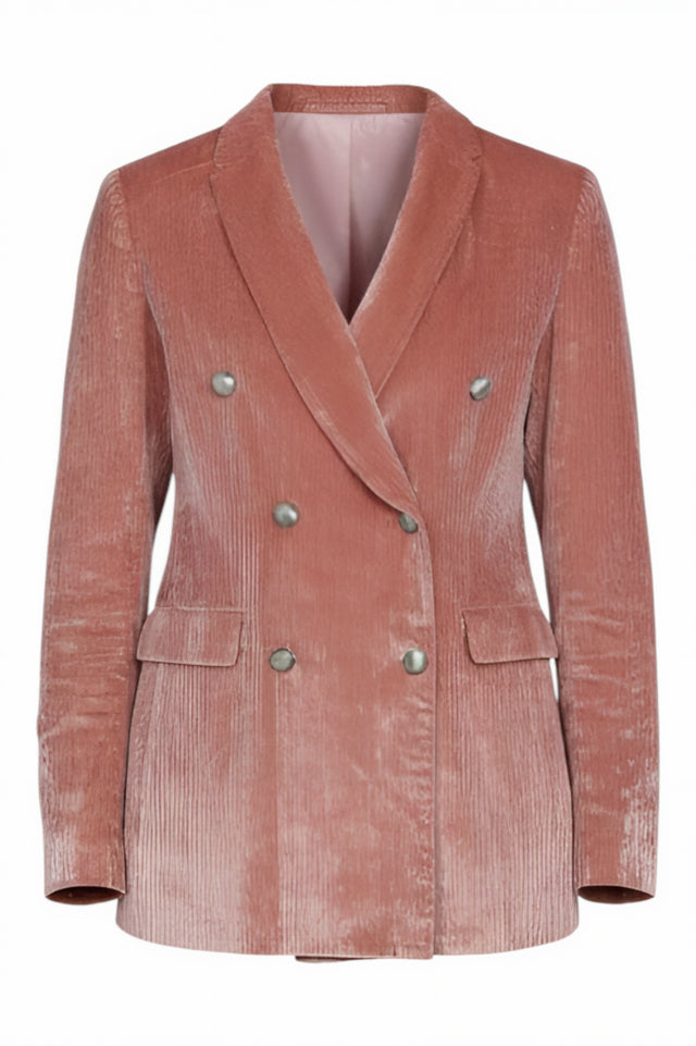 Fabiana Filippi Blush Velvet Double-Breasted Blazer