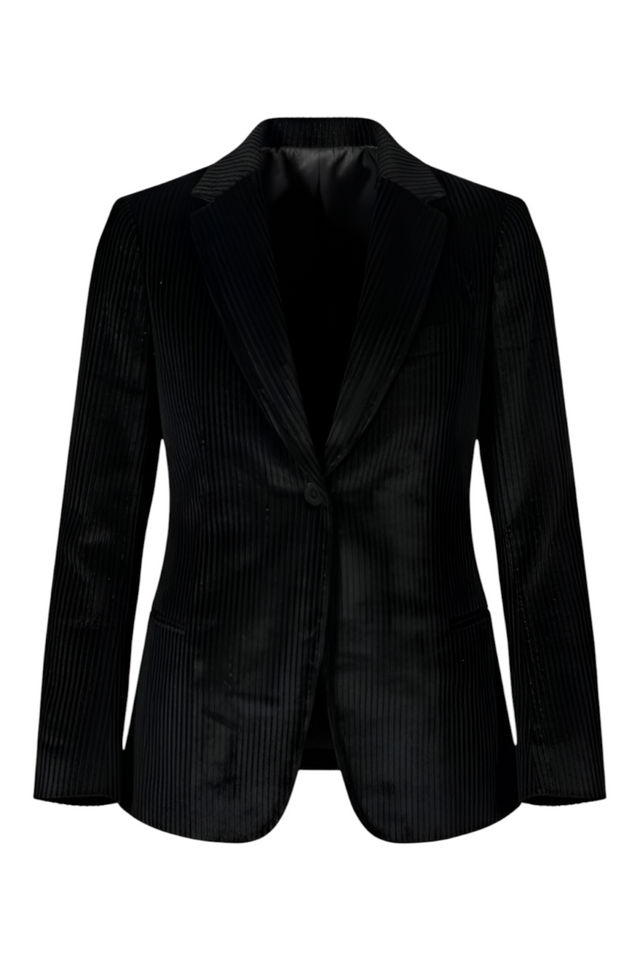 Fabiana Filippi Velvet Pinstripe Blazer — Black