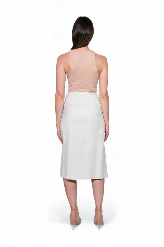 Fabiana Filippi Ivory Wrap Midi Skirt