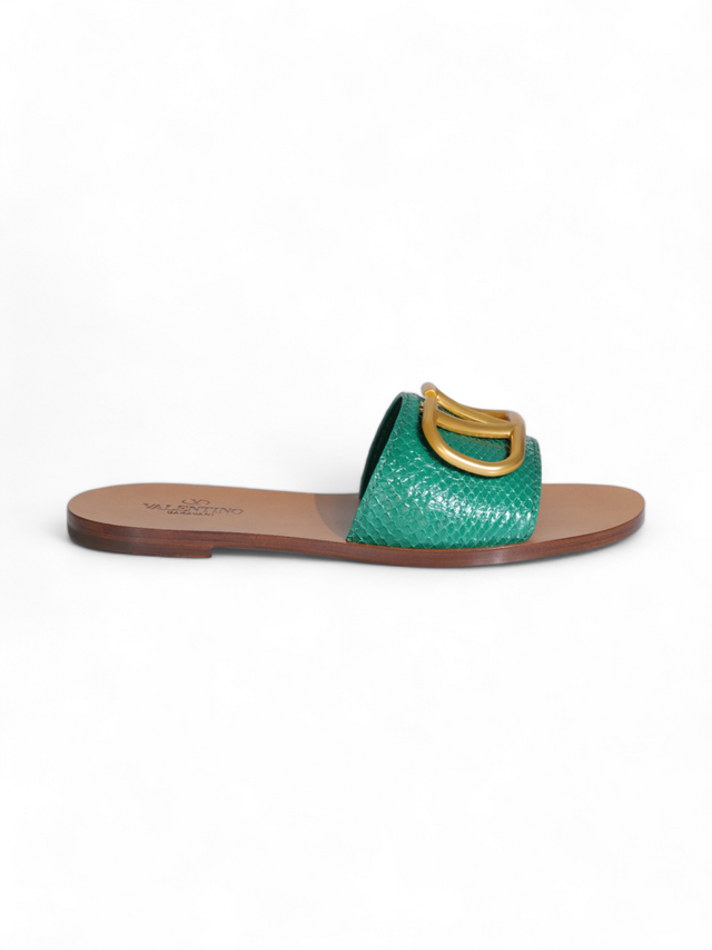 Valentino Garavani Emerald Elegance Flat Sandals