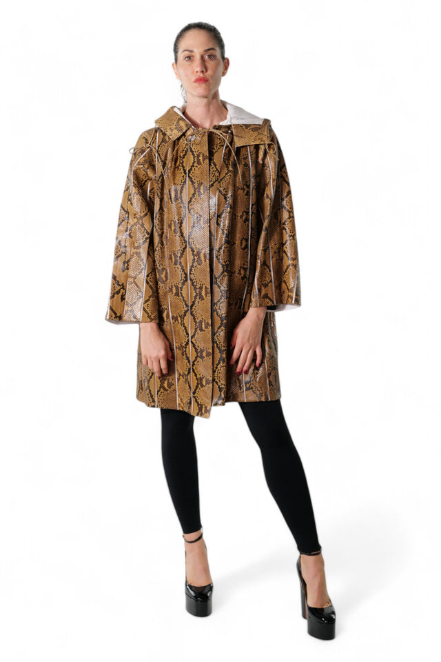 Valentino Snake-Print Hooded Raincoat