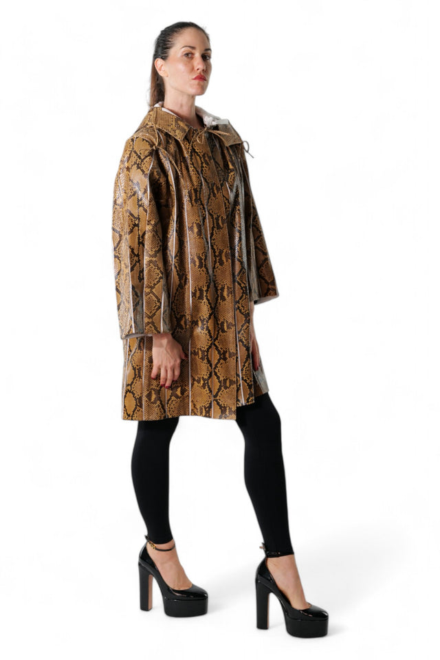 Valentino Snake-Print Hooded Raincoat
