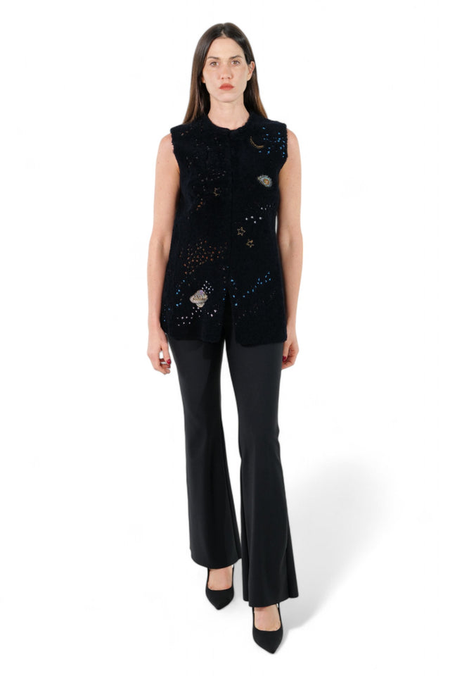Valentino Cosmic Embellished Sleeveless Mink Vest