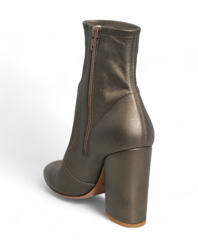 Valentino Garavani Metallic Olive High-Heeled Ankle Boots