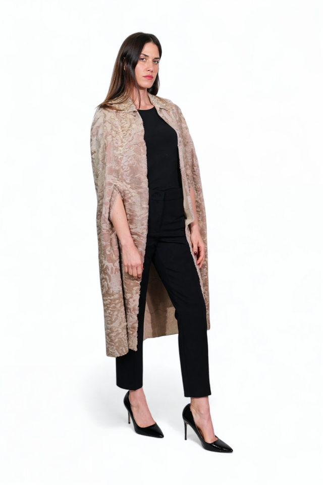 Valentino Silk-Blend Textured Long Cape