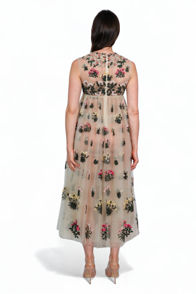 Valentino Embroidered Tulle Gown with Garden Motif