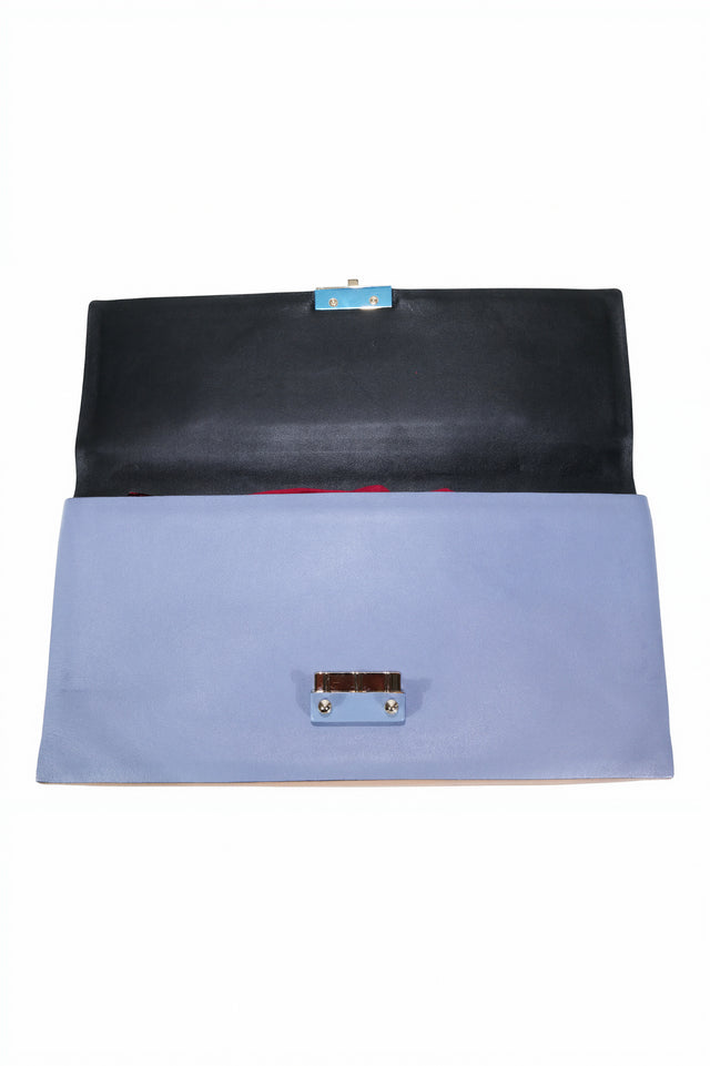 Valentino Garavani Colorblock Leather Clutch Bag