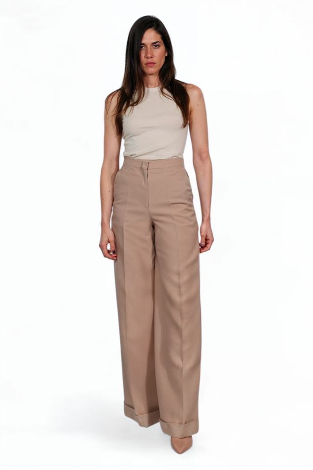 Valentino High-Waist Wide-Leg Pants