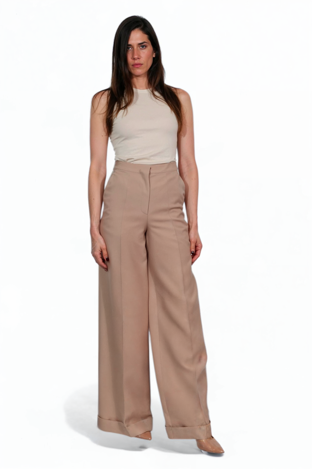 Valentino High-Waist Wide-Leg Pants
