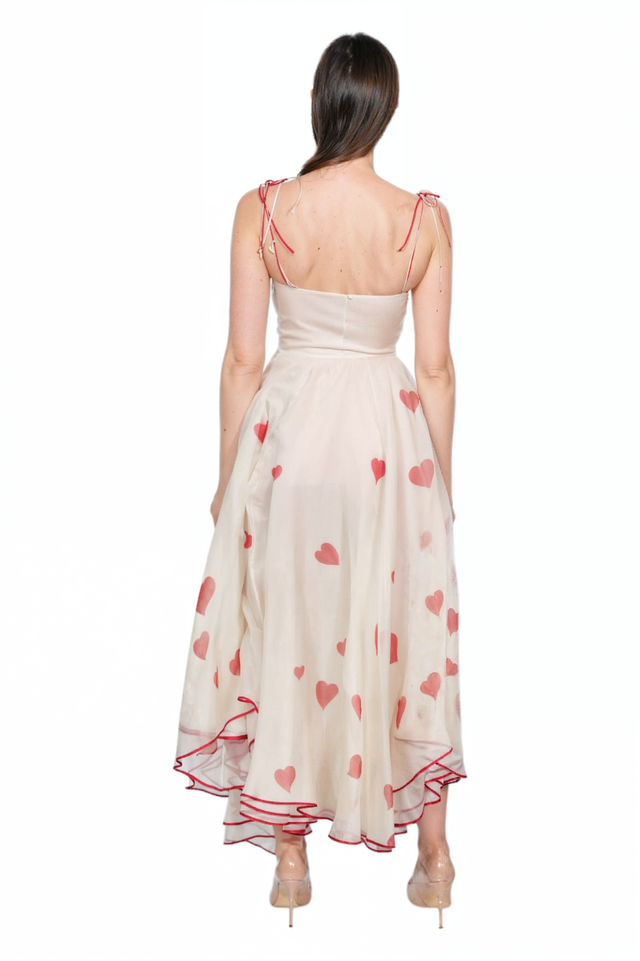 Valentino Ivory & Red Heart Gown