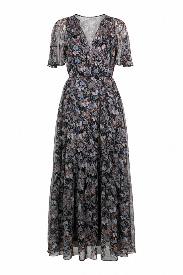 Valentino Floral Chiffon Maxi Dress