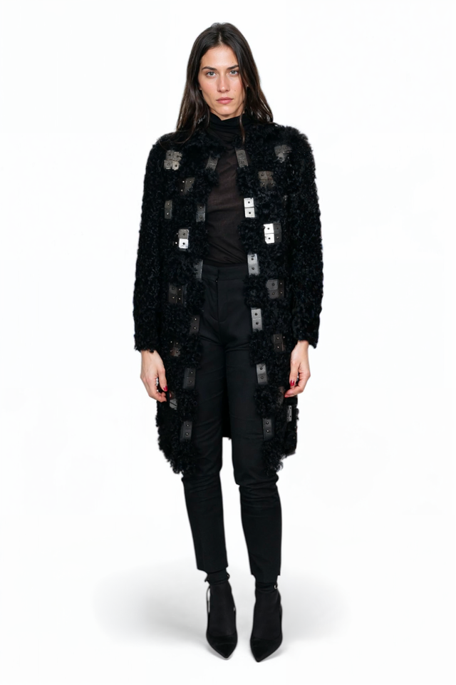 Valentino Shearling Embellished Long Coat