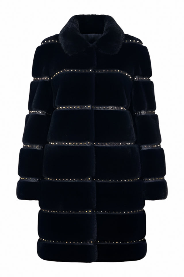 Valentino Fur Coat with Crystal Detailing