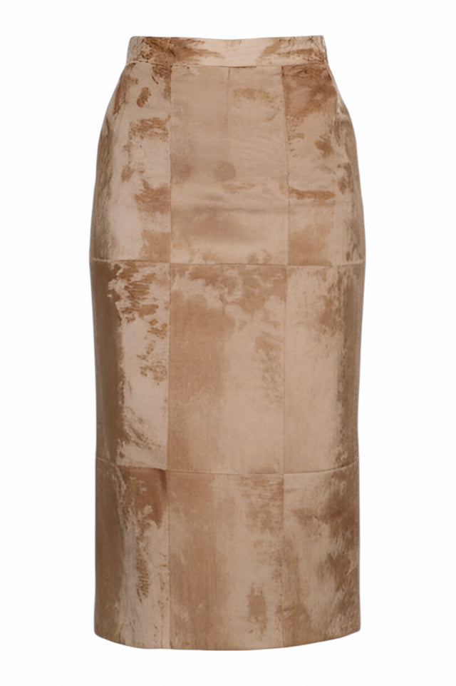 Valentino Patchwork Fur Midi Skirt