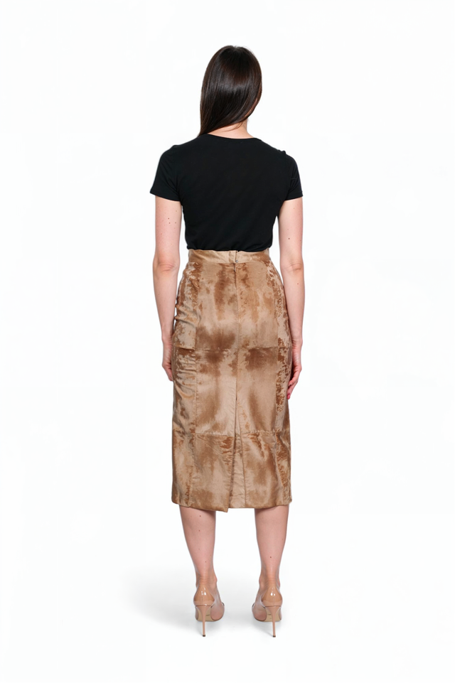 Valentino Patchwork Fur Midi Skirt