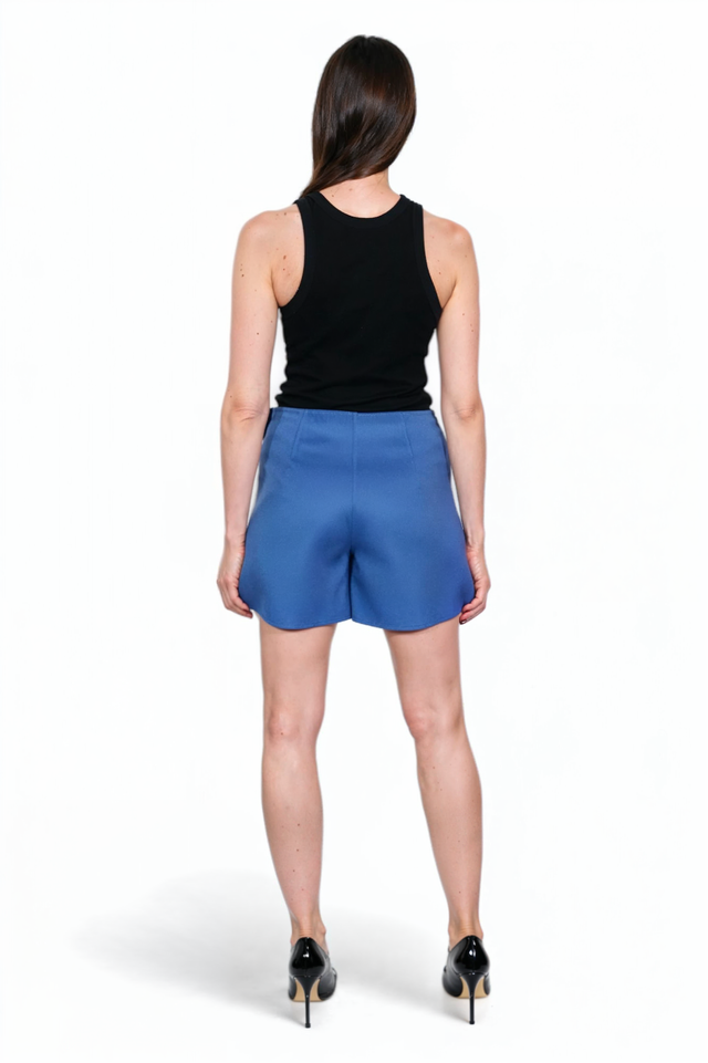 Valentino Blue Tailored Wrap Skort