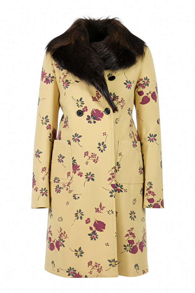 Valentino Yellow Wool Tailored Overcoat