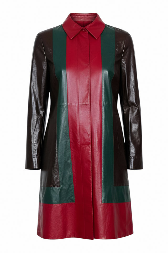 Valentino Colorblock Leather Dress