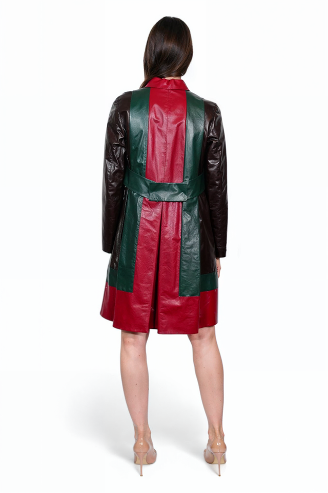 Valentino Colorblock Leather Dress