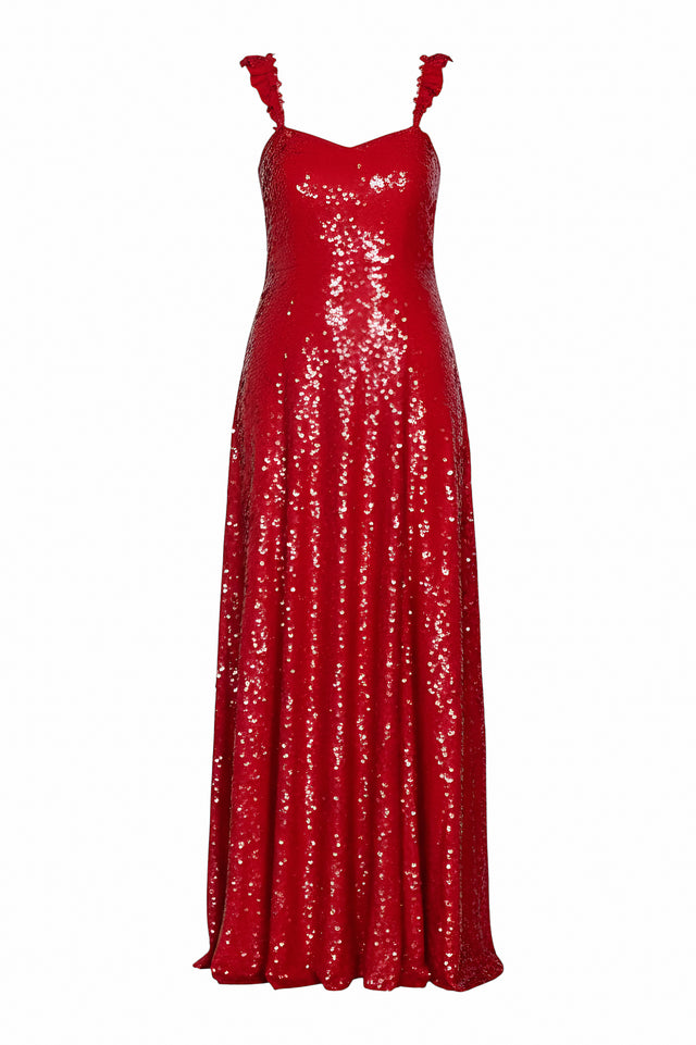 Valentino Radiant Ruby Sequin Gown