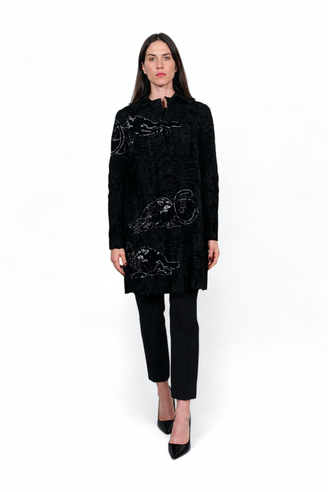 Valentino Garavani Embroidered Sheepskin Tunic Jacket