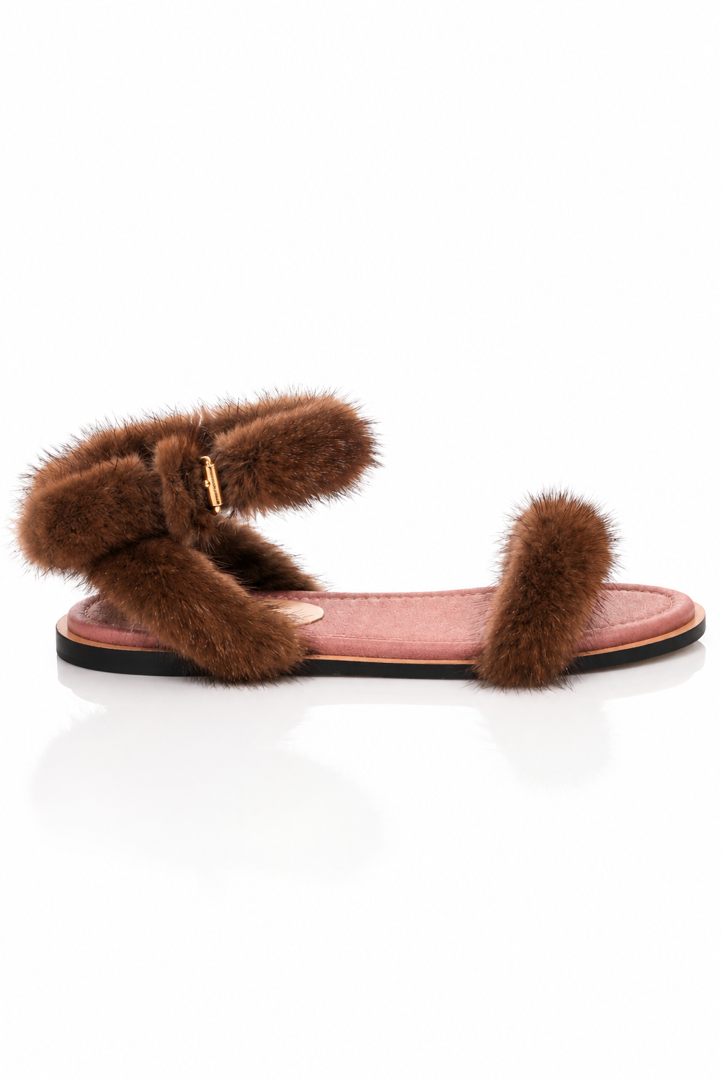 Valentino Garavani Mink Fur Flat Sandals – Grey or Brown – MSA