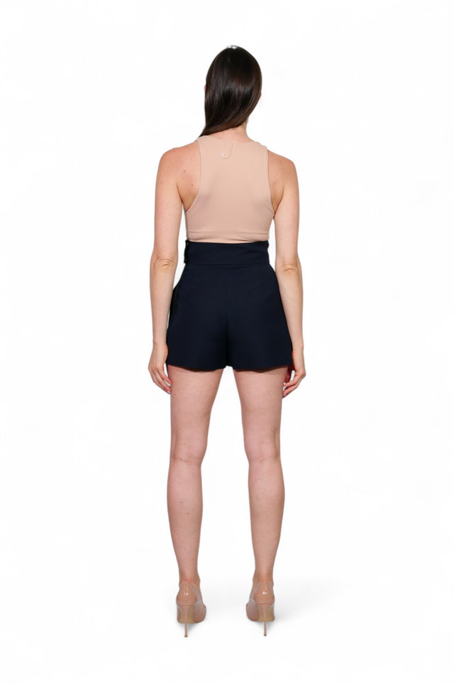 Valentino High-Waisted Navy Structured Skort