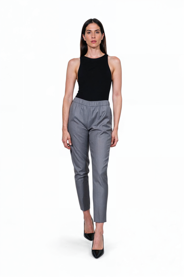 Fabiana Filippi Grey Pinstripe Tapered Trousers