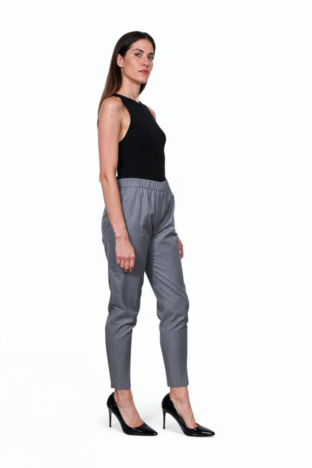 Fabiana Filippi Grey Pinstripe Tapered Trousers