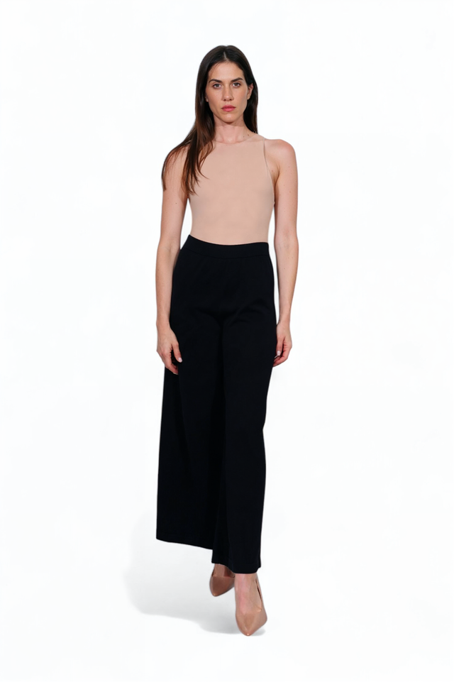 Fabiana Filippi Black Wide-Leg Knit Trousers