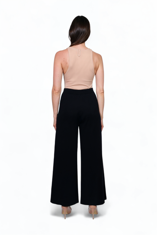 Fabiana Filippi Black Wide-Leg Knit Trousers
