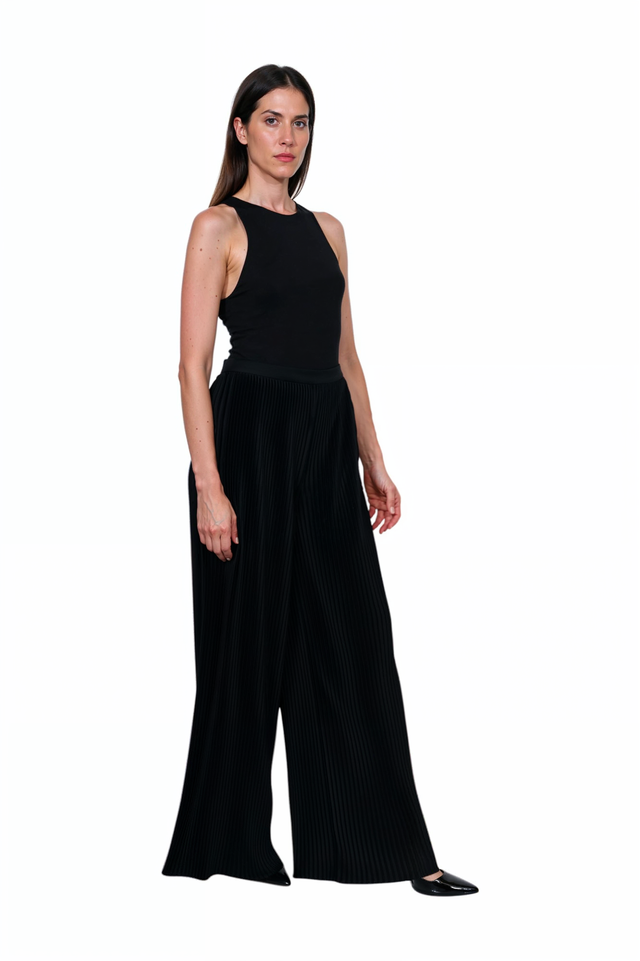 Fabiana Filippi Black Pleated Wide-Leg Pants