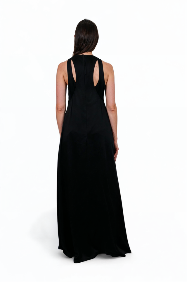 Valentino Black Cutout Halter Gown