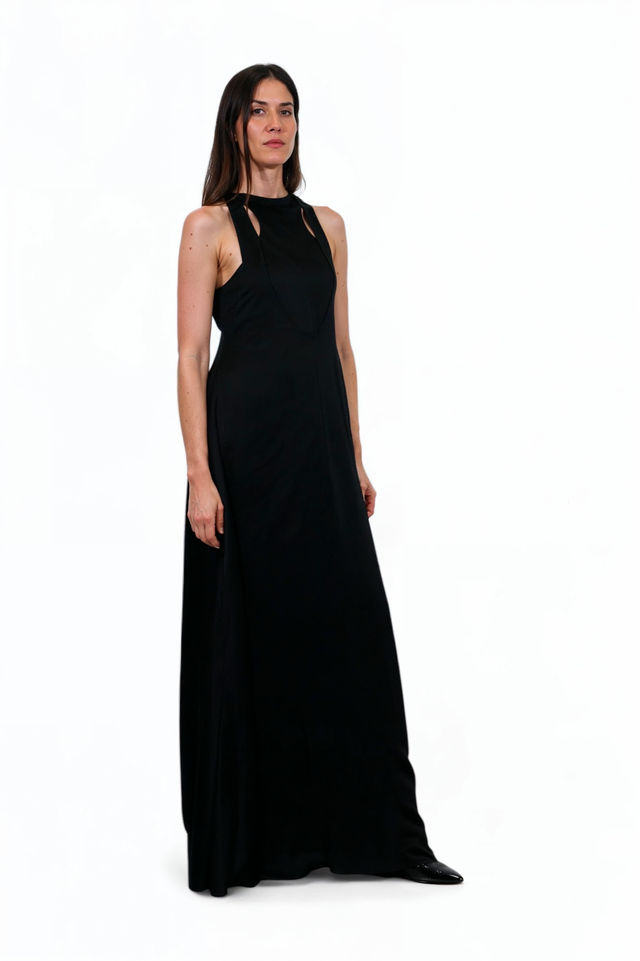 Valentino Black Cutout Halter Gown