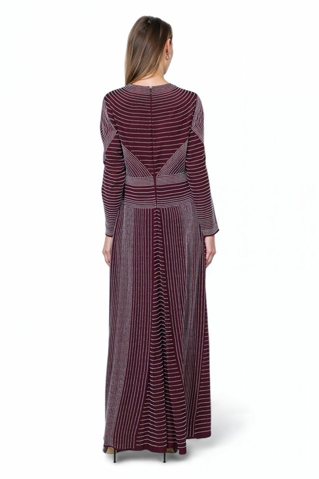 Valentino Purple Beaded Knit Gown