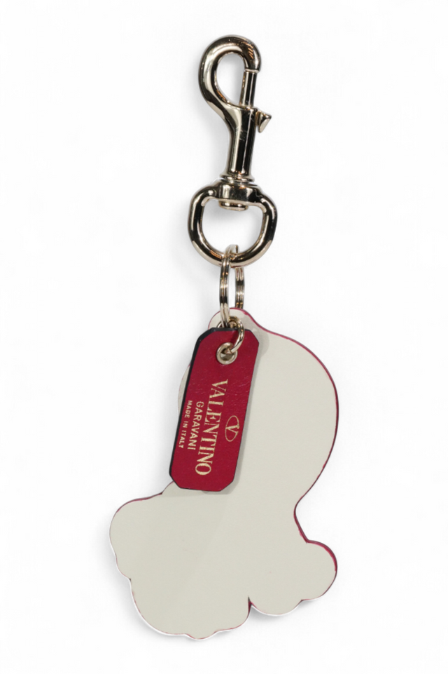 Valentino Garavani Rockstud Monkey Leather Keychain – Ivory