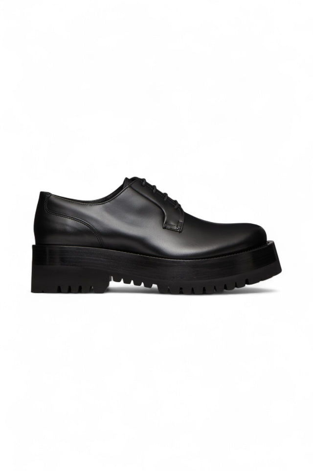 Valentino Garavani Leather Platform Derby Shoe – Black