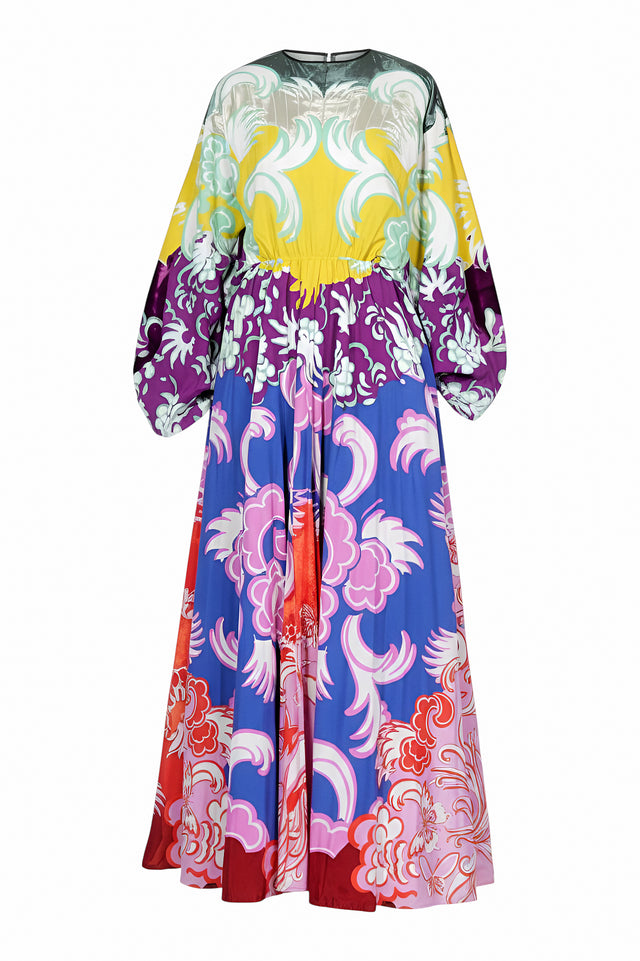 Valentino Multicolor Floral Print Gown