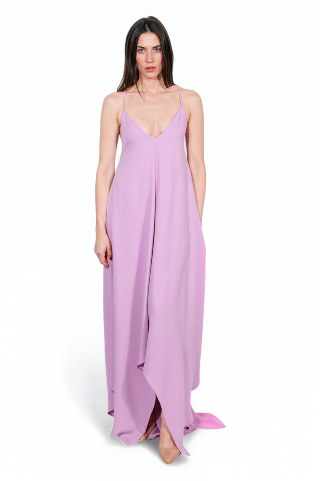 Valentino Draped Maxi Dress in Lilac