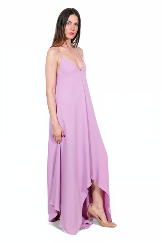 Valentino Draped Maxi Dress in Lilac