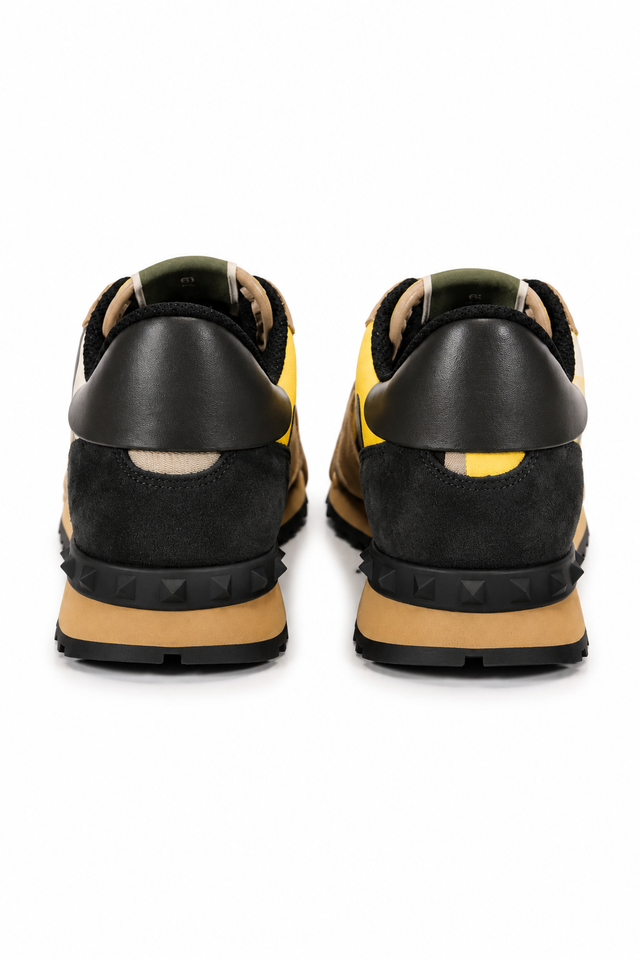 Valentino Garavani Rockrunner Camouflage Sneakers – Beige/Yellow/Black