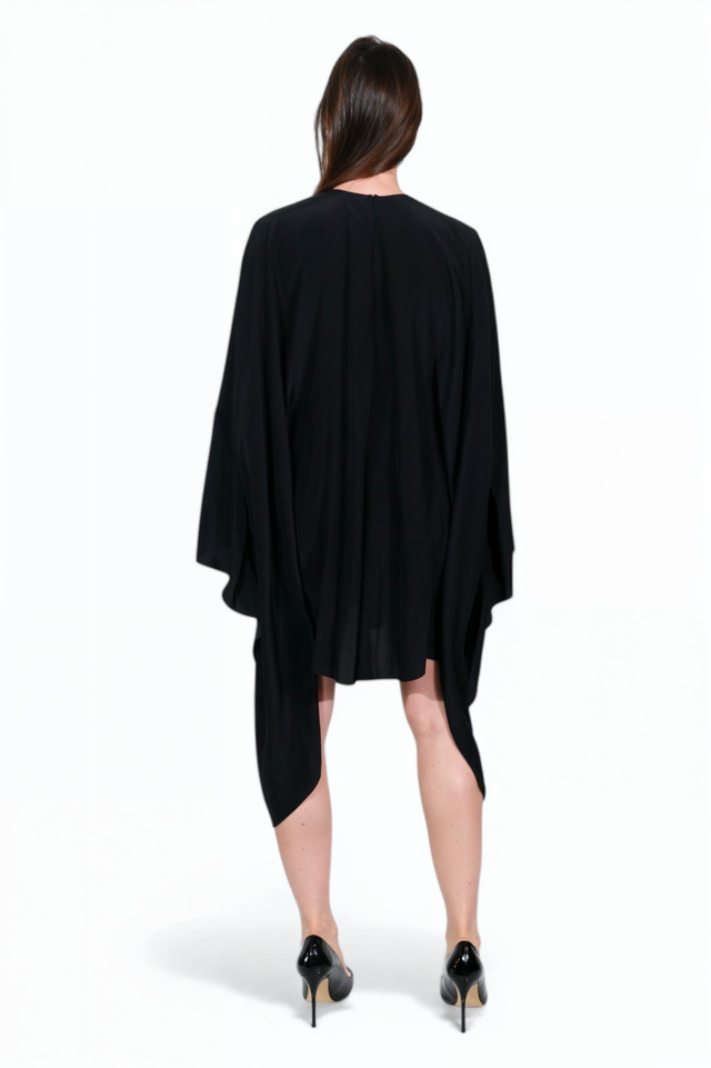 Valentino Black Butterfly Cape Mini Dress
