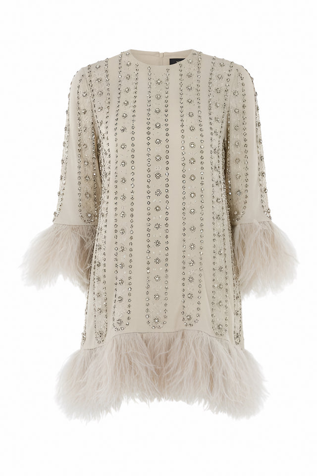Valentino Feather Embellished Mini Dress