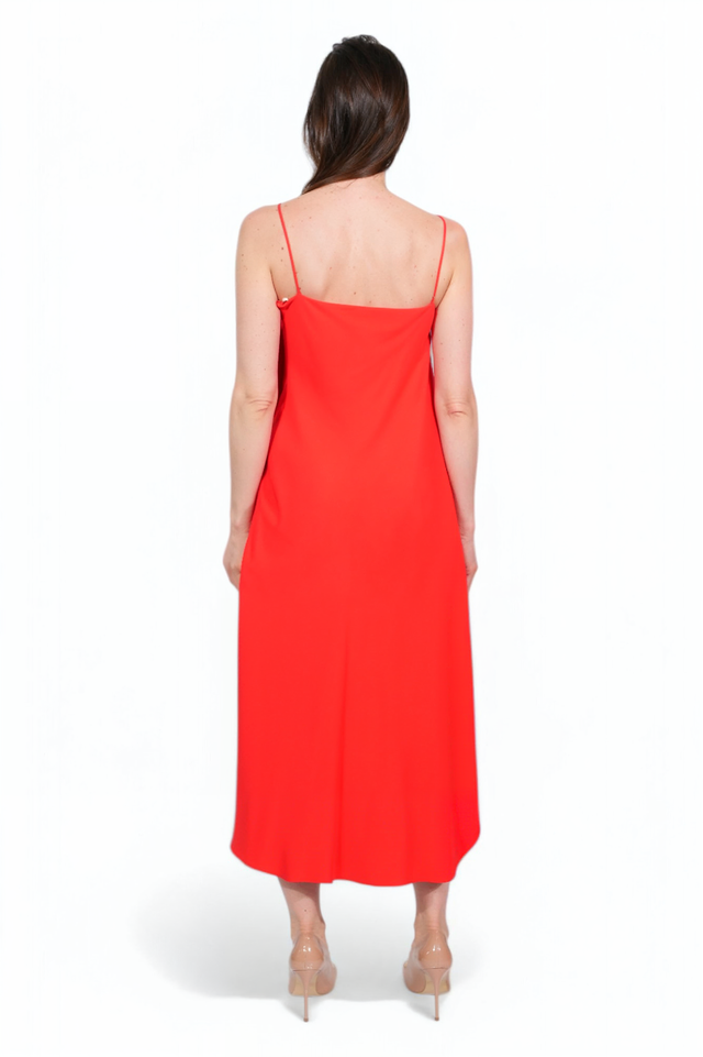 Valentino Red Asymmetrical Draped Dress