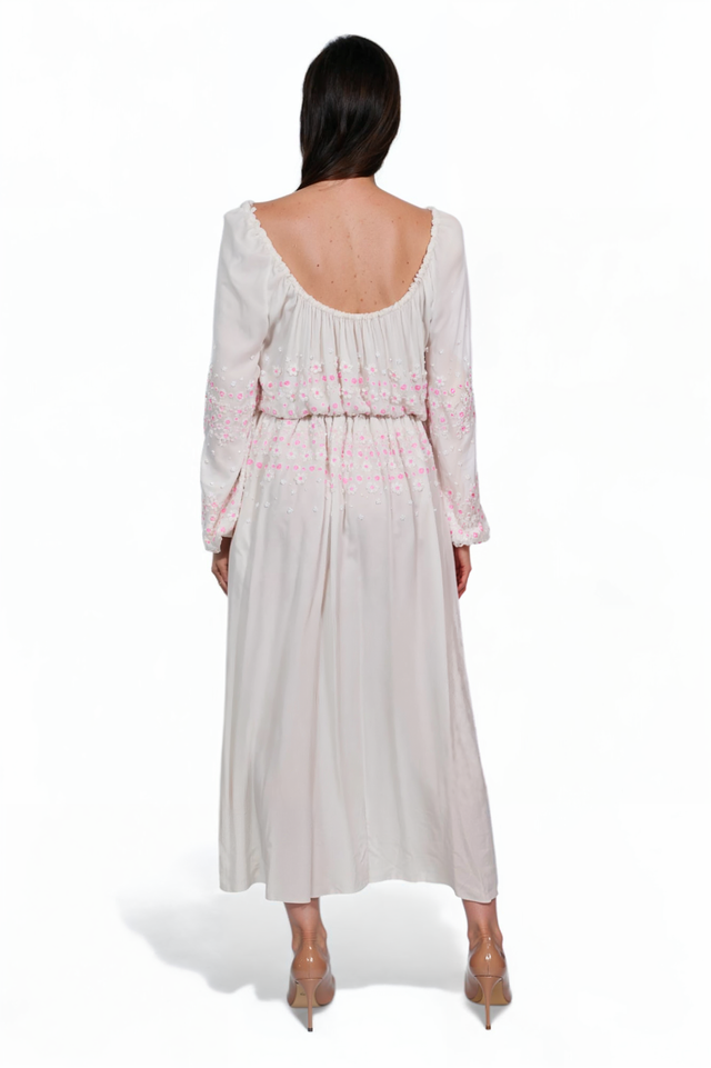 Valentino Embroidered Peasant Maxi Dress